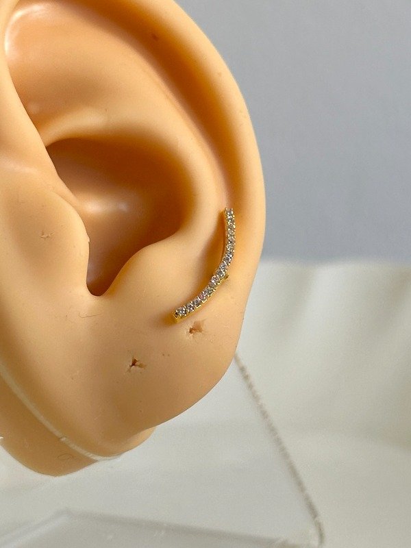 Pasante helix cartilago linea curva strass AD (UNIDAD)