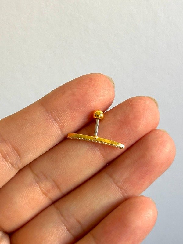 Pasante helix cartilago linea curva strass AD (UNIDAD)